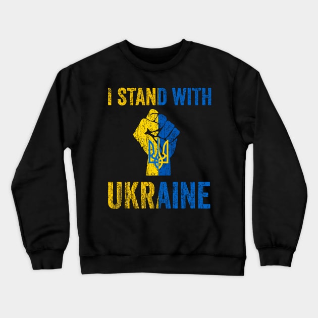 Support Ukraine I Stand With Ukraine Ukrainian Flag Crewneck Sweatshirt by DUC3a7